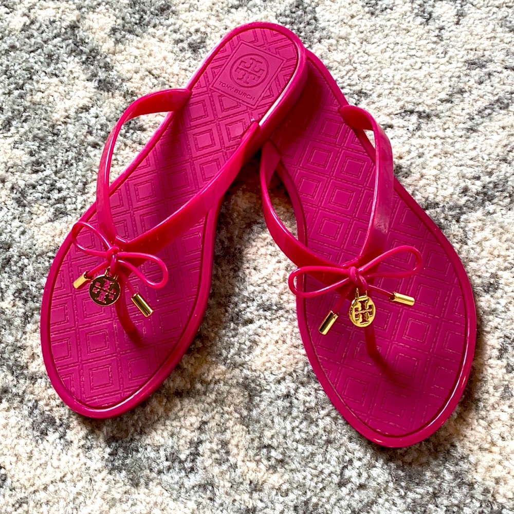Pink Tory Burch Jelly Flip-flops